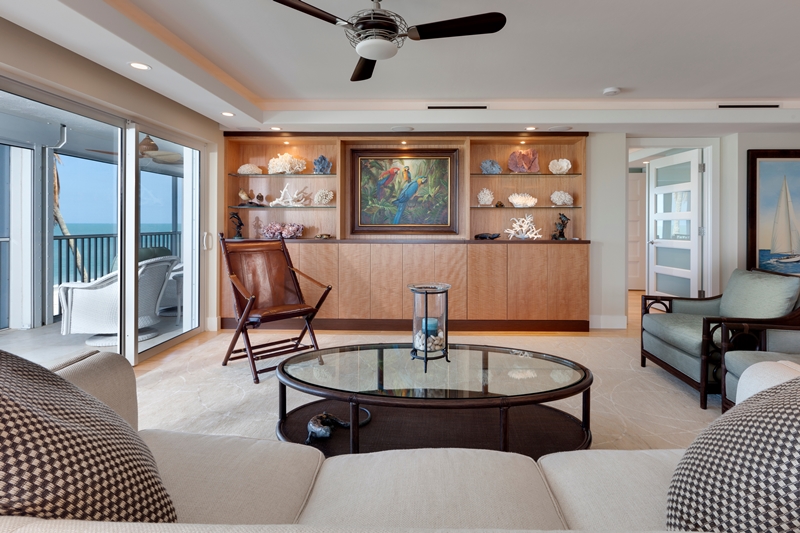 Living Room with Built in Cabinets